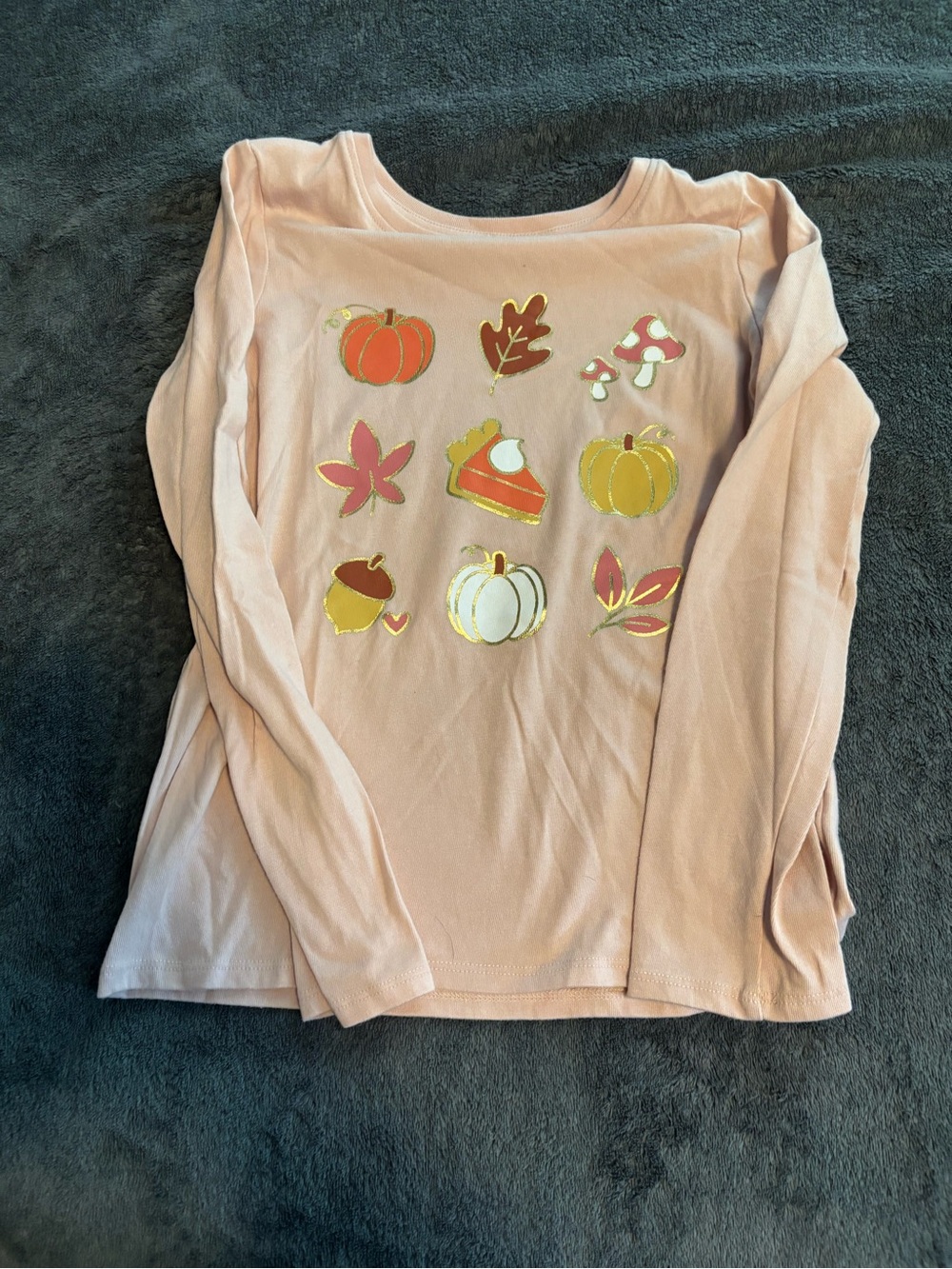 jumping beans Light Pink Long-Sleeve Tee with Fall Graphics